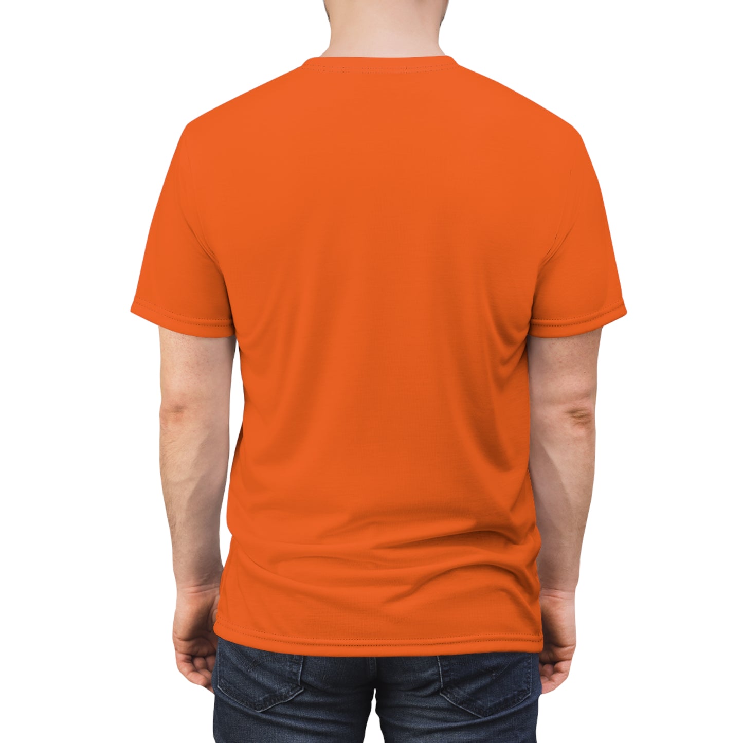 Atom Basket Orange Unisex Cut & Sew Tee (AOP)