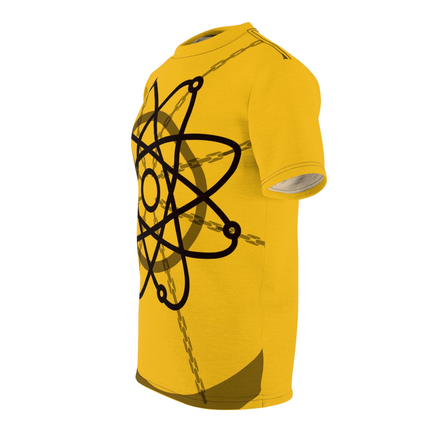 Atom Basket Yellow Unisex Cut & Sew Tee (AOP)