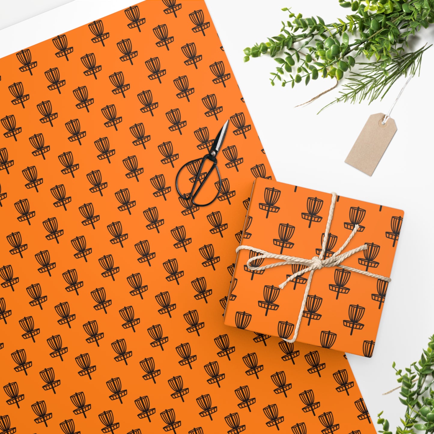 Wrapping Paper Black on Orange