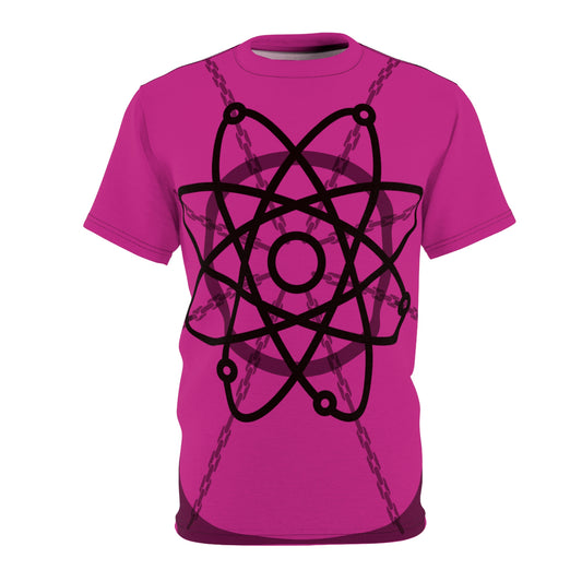 Atom Basket Pink Unisex Cut & Sew Tee (AOP)