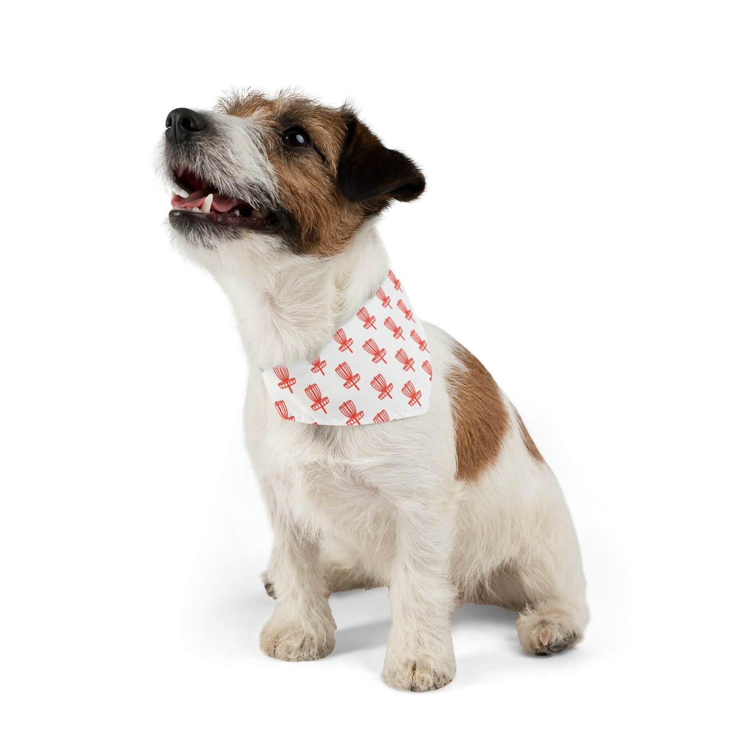 Pet Bandana Collar- Red on White