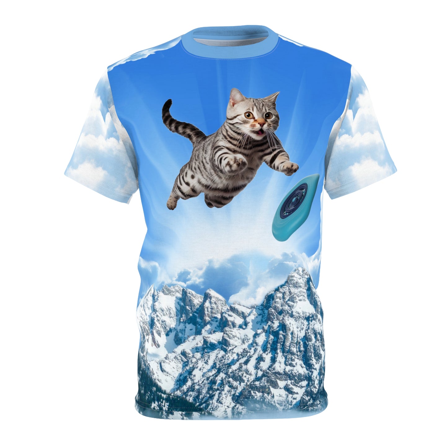 Disc and Giant Kitten Unisex Cut & Sew Tee (AOP)