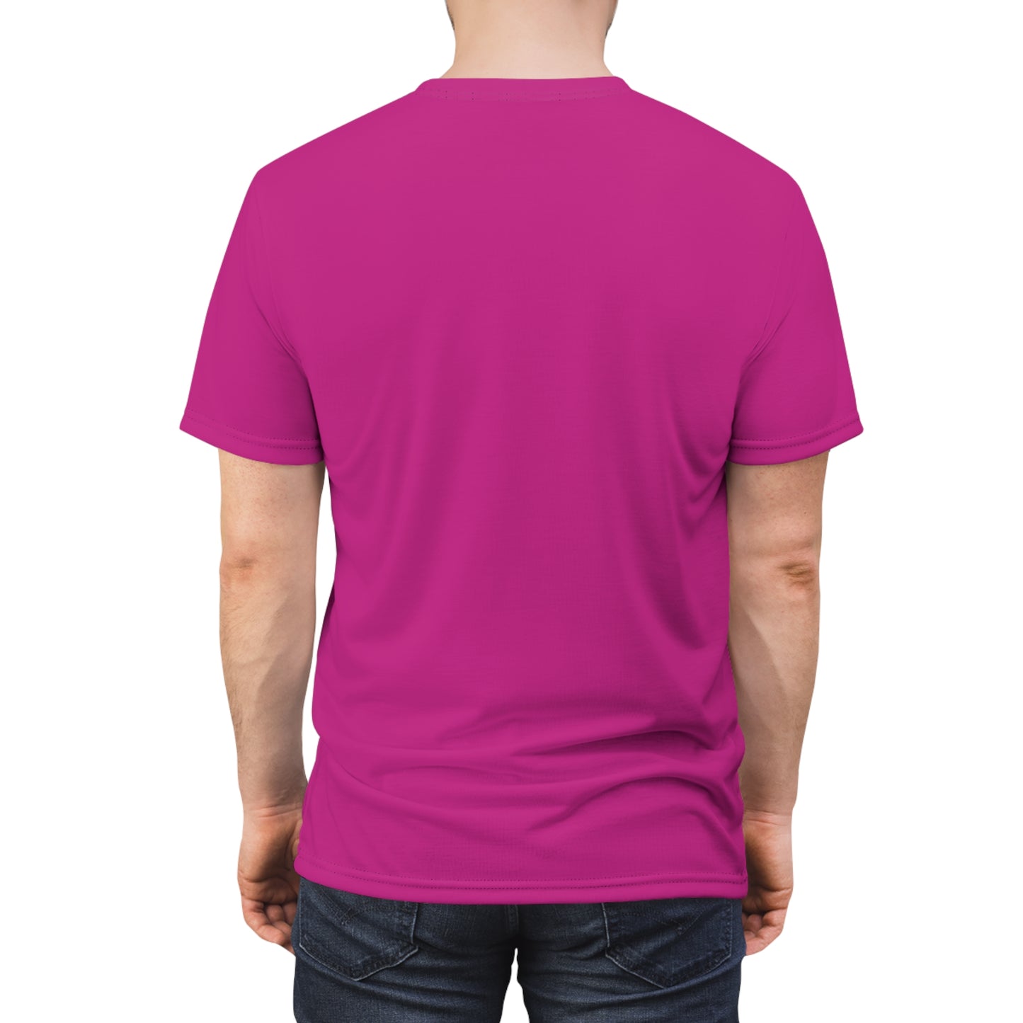 Atom Basket Pink Unisex Cut & Sew Tee (AOP)