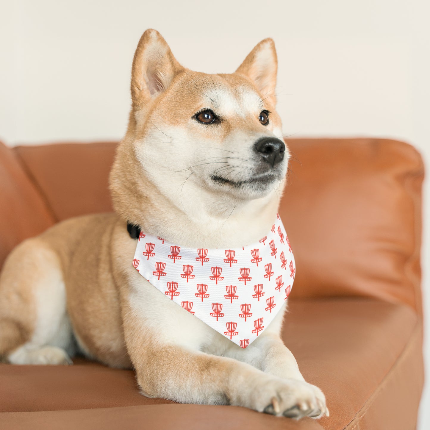 Pet Bandana Collar- Red on White