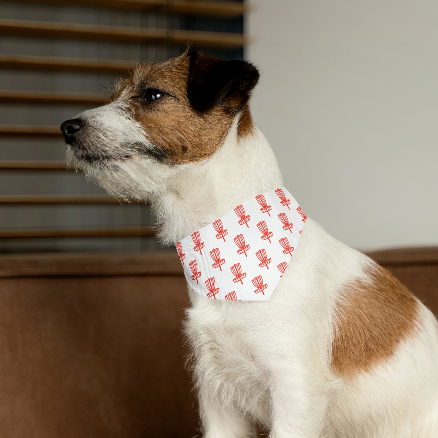 Pet Bandana Collar- Red on White