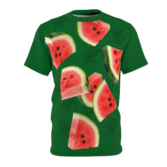 Summer Watermelon Basket Unisex Cut & Sew Tee (AOP)