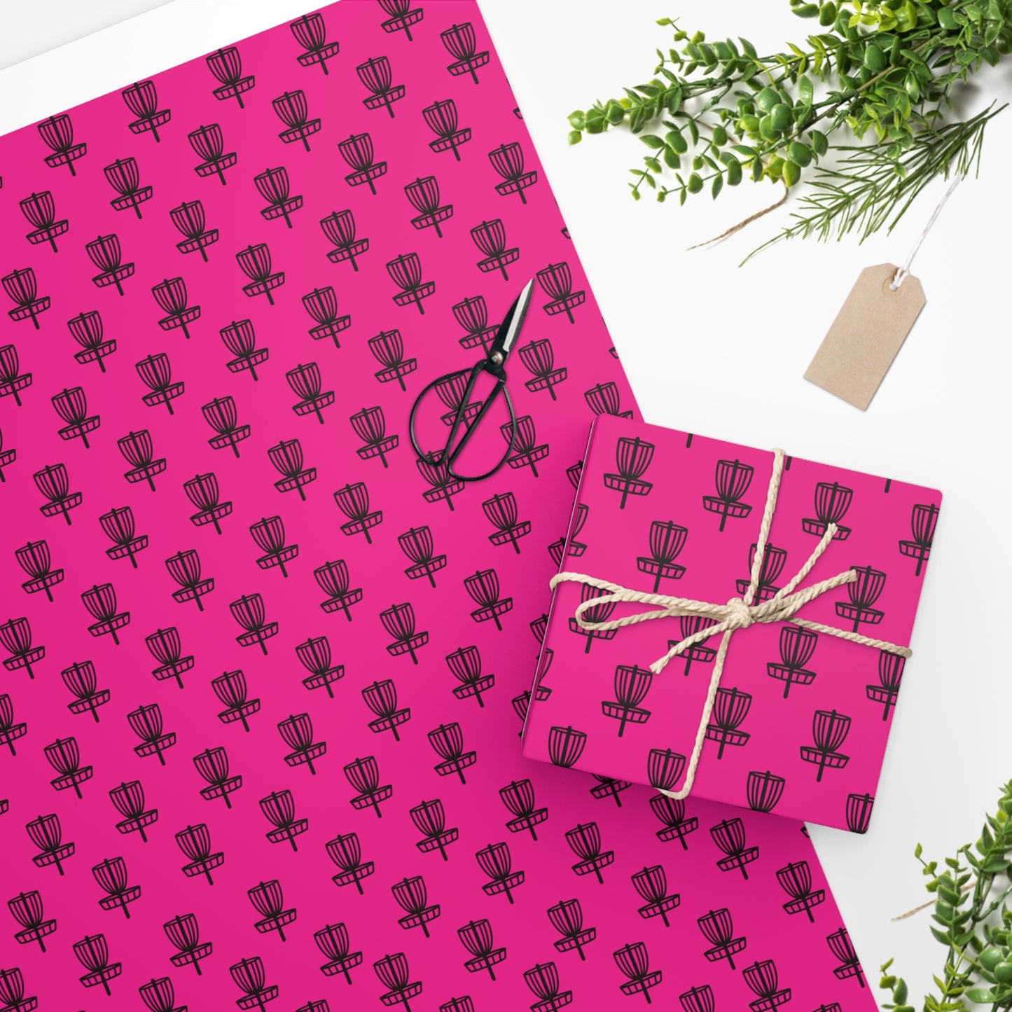 Wrapping Paper Black on Pink