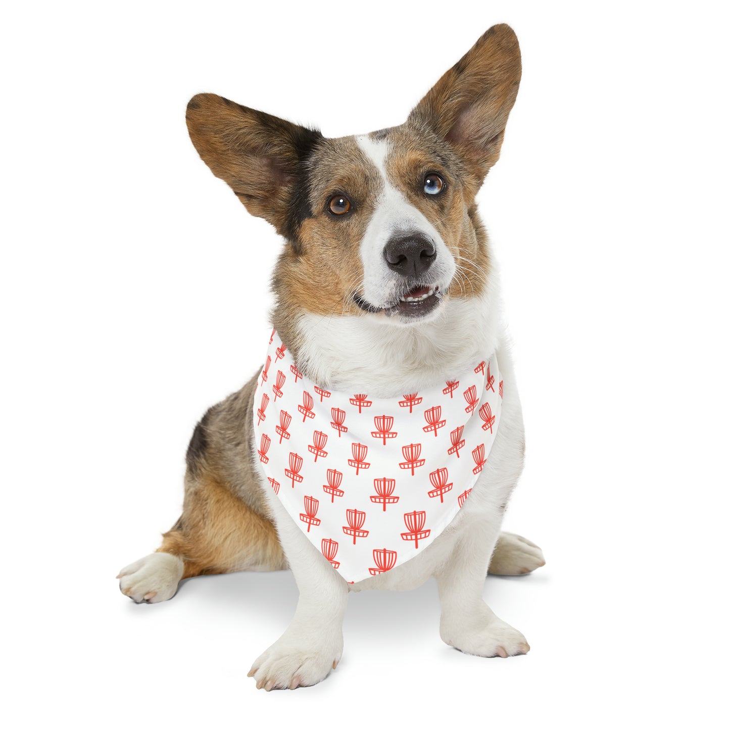 Pet Bandana Collar- Red on White