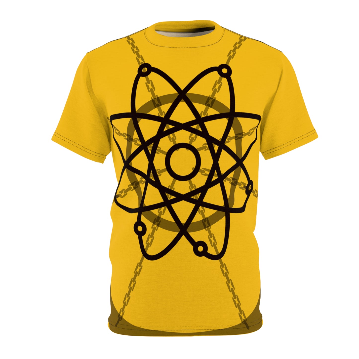 Atom Basket Yellow Unisex Cut & Sew Tee (AOP)