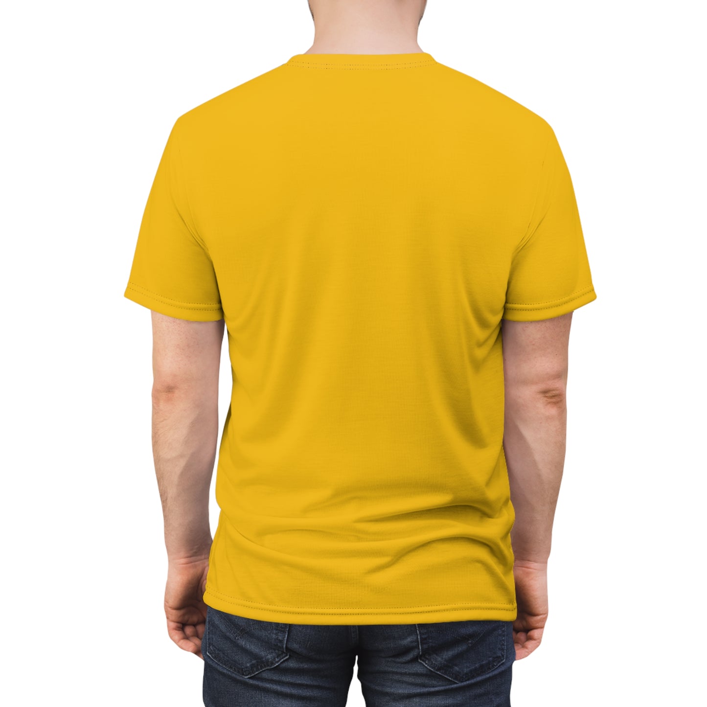 Atom Basket Yellow Unisex Cut & Sew Tee (AOP)