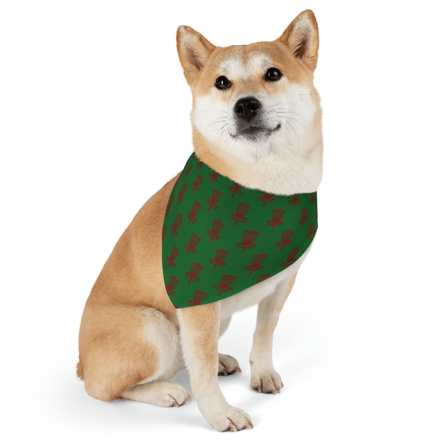 Pet Bandana Collar- Red on Green