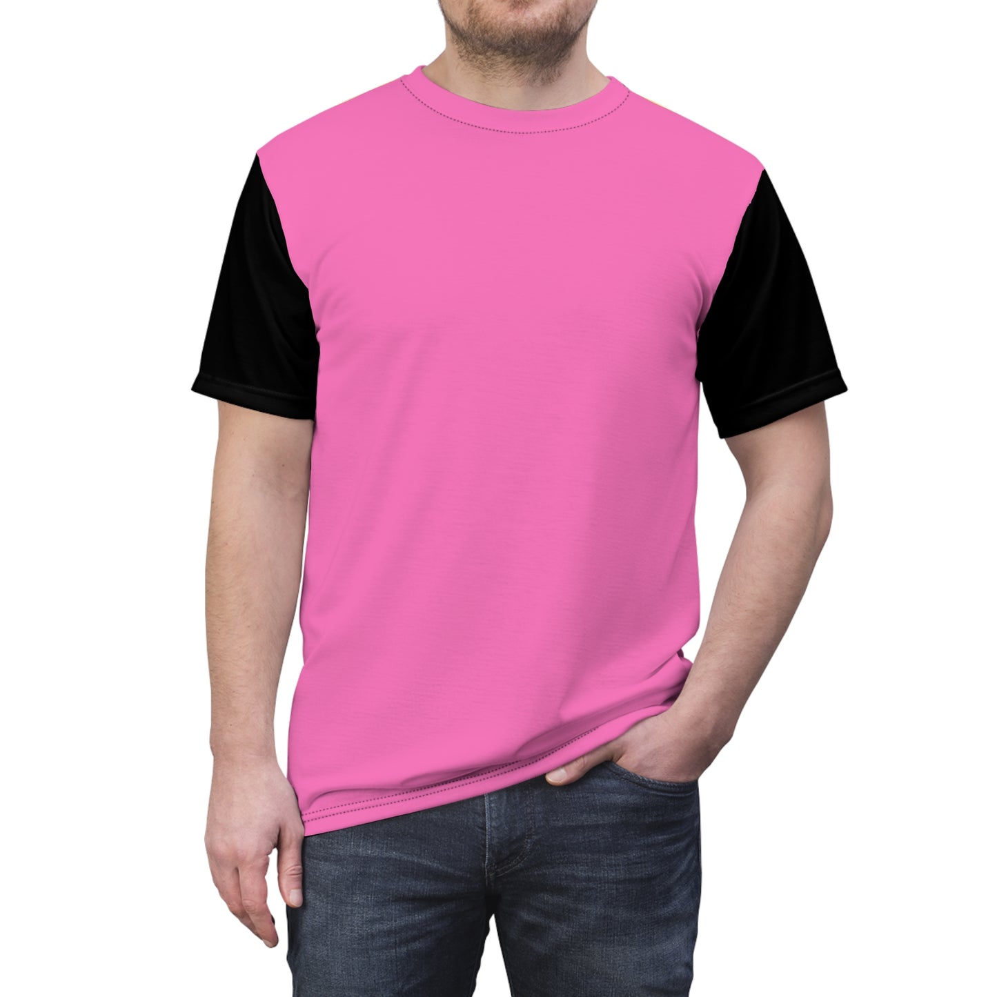 Pink Retro Martini Disc Golf Drink (Back Print) Unisex Cut & Sew Tee (AOP)