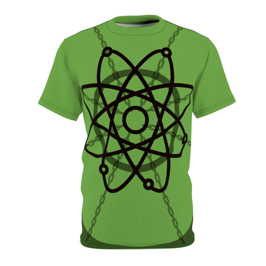 Atom Basket Green Unisex Cut & Sew Tee (AOP)