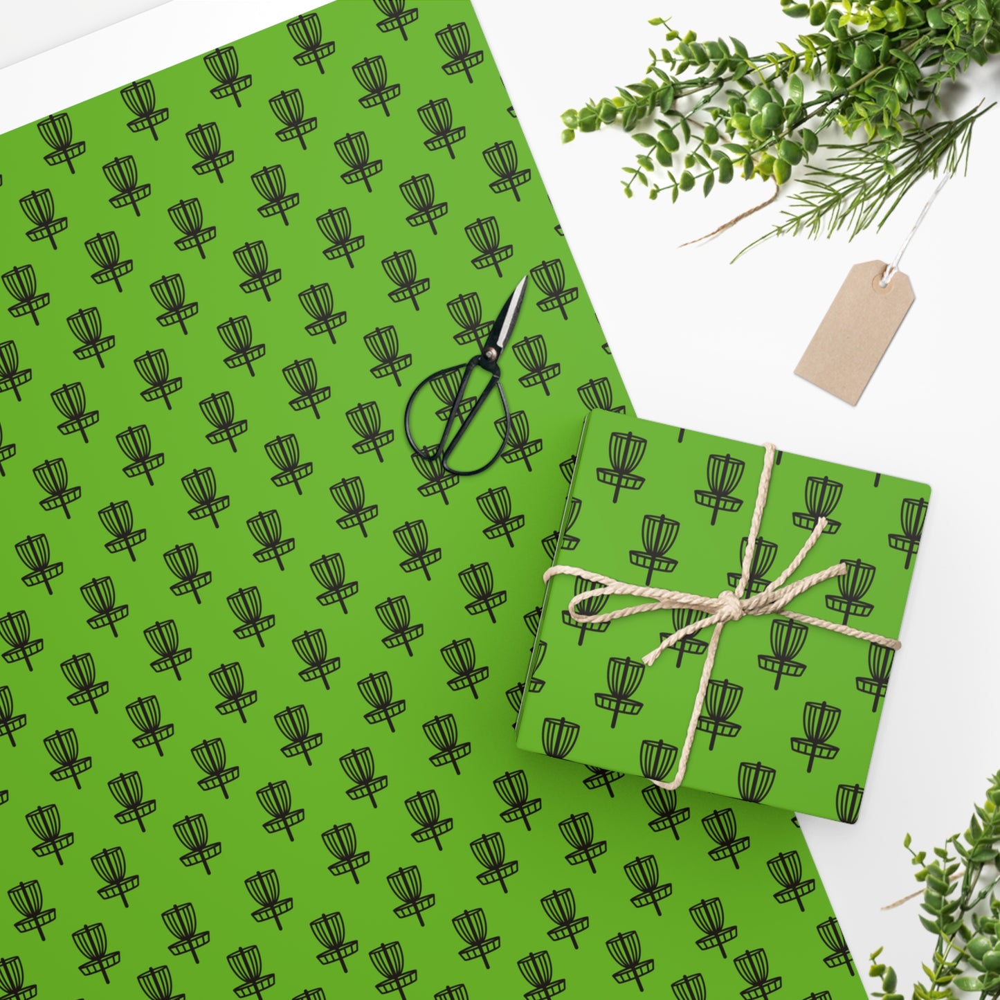 Wrapping Paper Black on Green