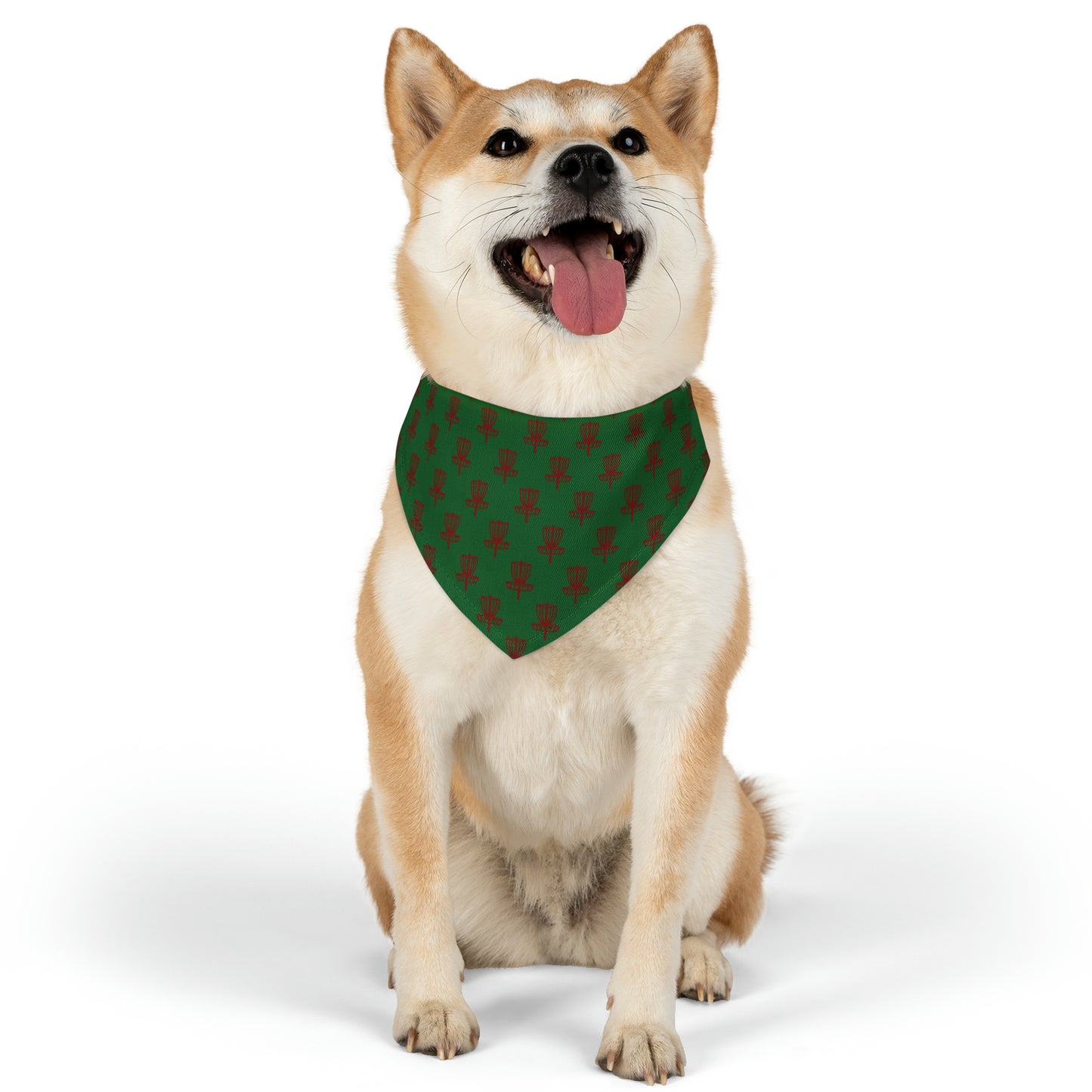 Pet Bandana Collar- Red on Green