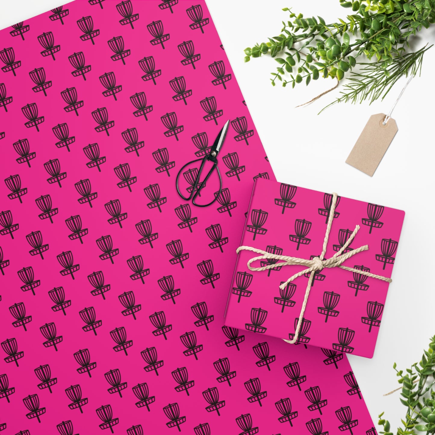 Wrapping Paper Black on Pink