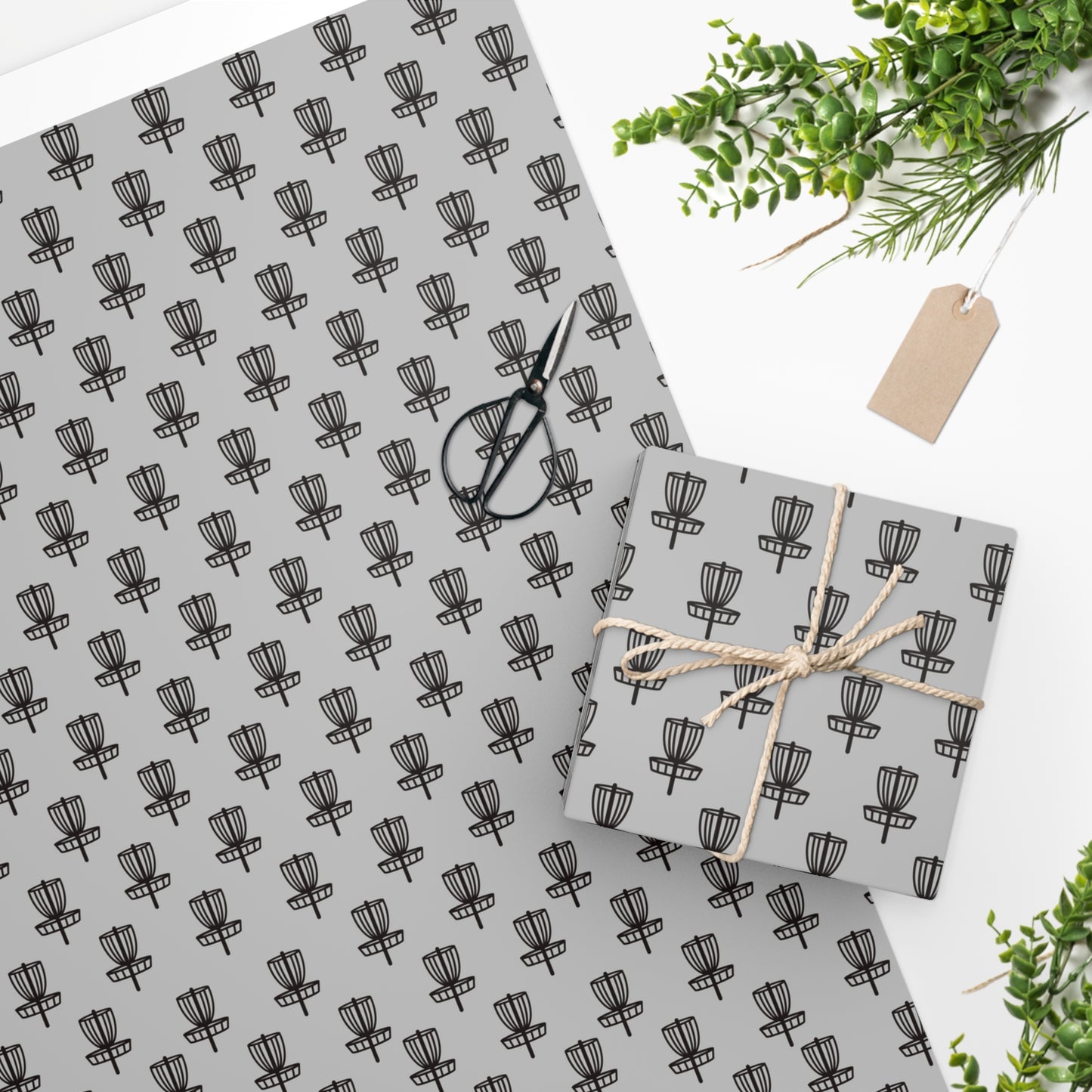 Wrapping Paper Black on Grey