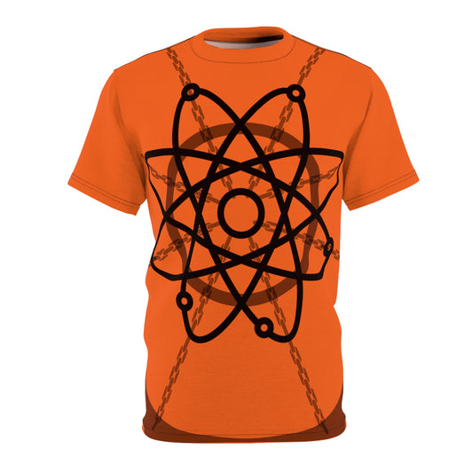 Atom Basket Orange Unisex Cut & Sew Tee (AOP)