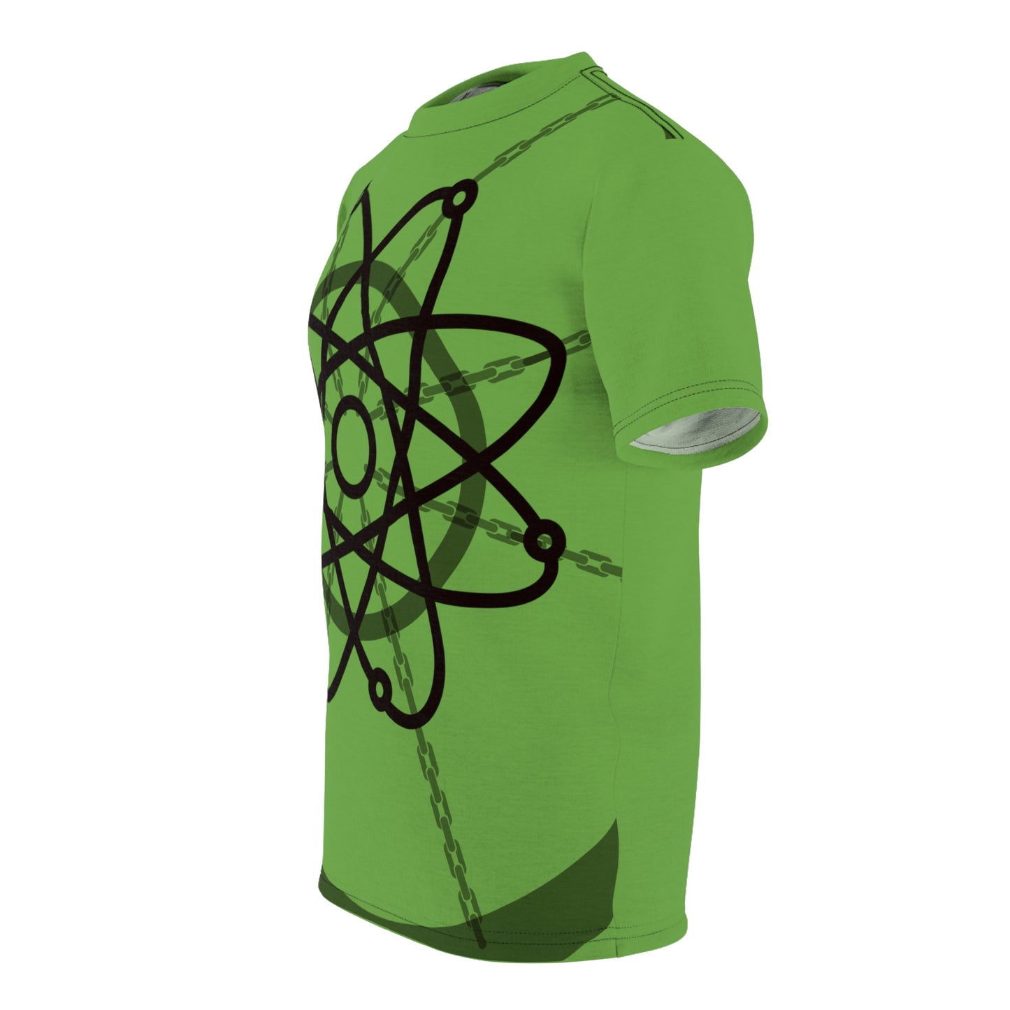 Atom Basket Green Unisex Cut & Sew Tee (AOP)