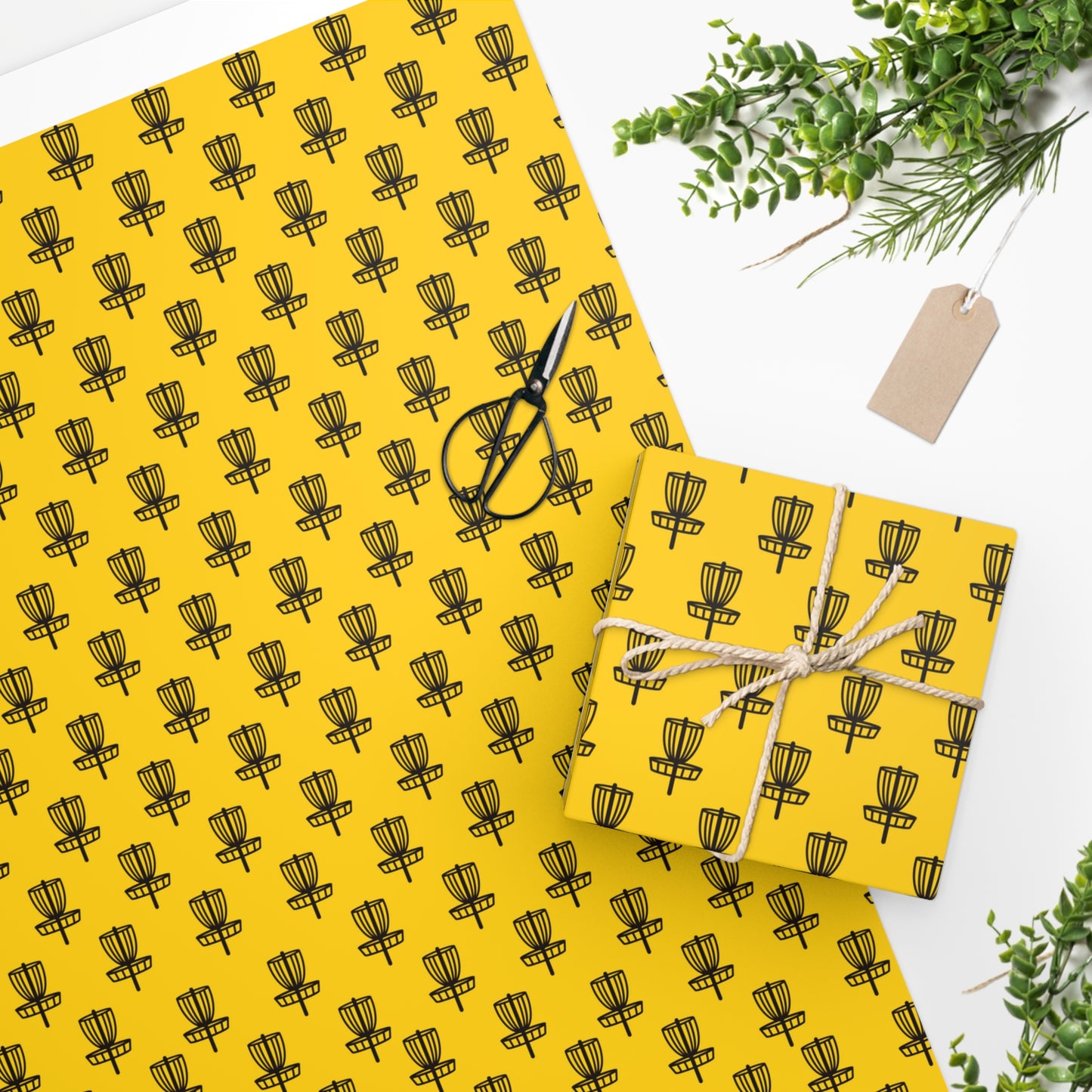 Wrapping Paper Black on Yellow