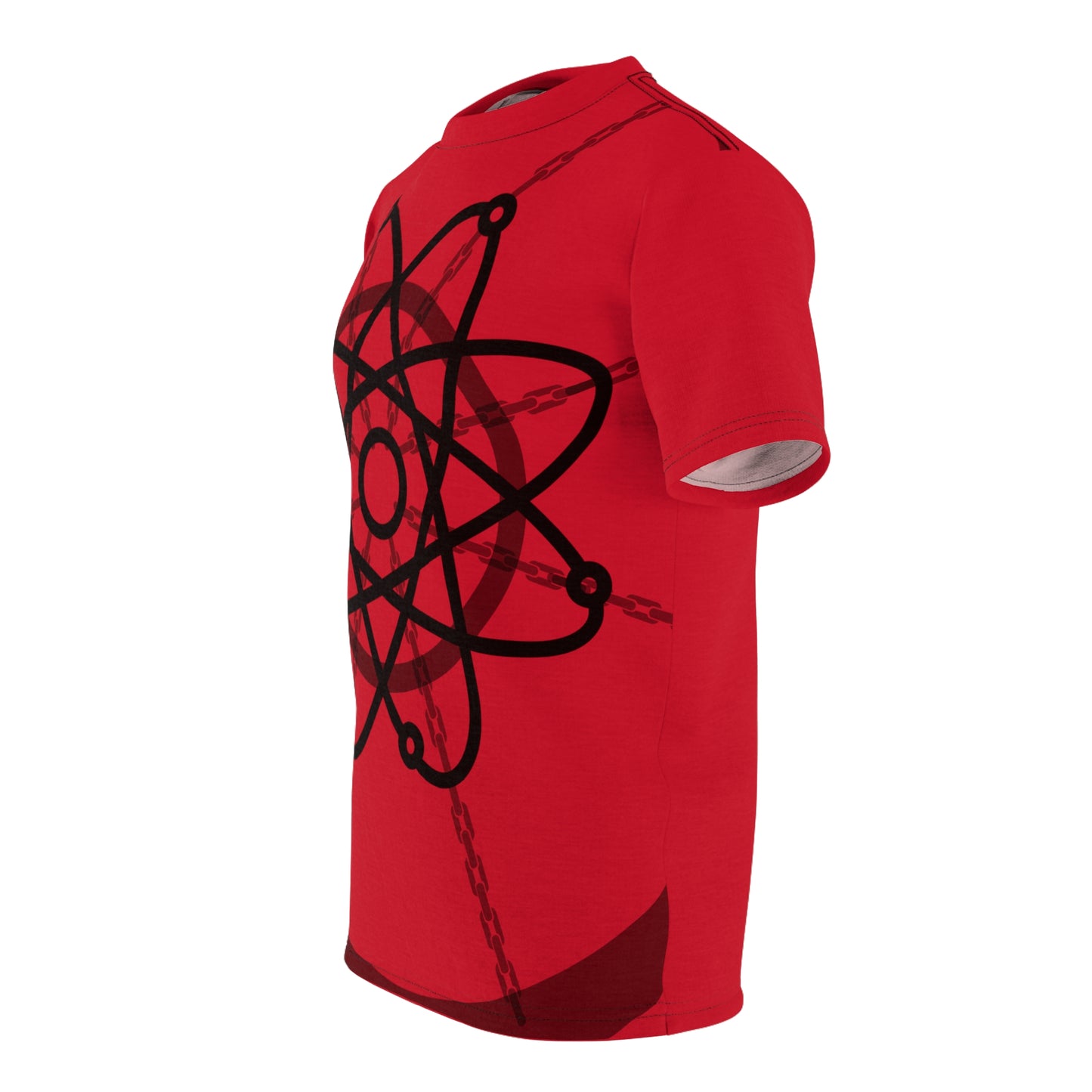 Atom Basket Dark Red Unisex Cut & Sew Tee (AOP)