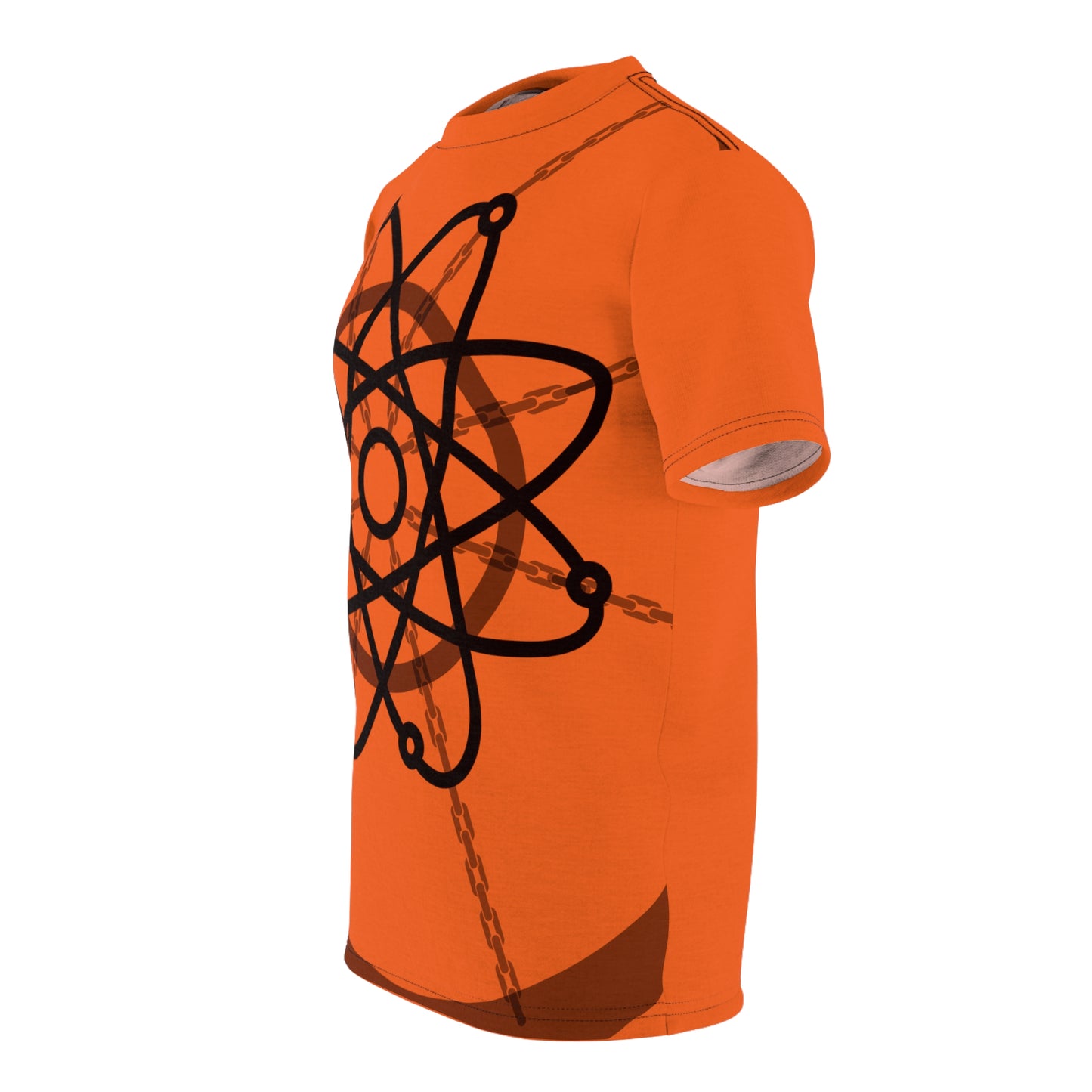 Atom Basket Orange Unisex Cut & Sew Tee (AOP)