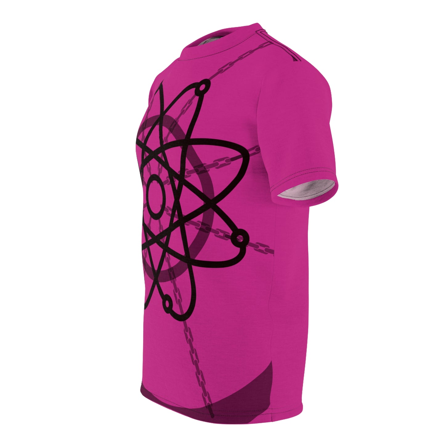 Atom Basket Pink Unisex Cut & Sew Tee (AOP)