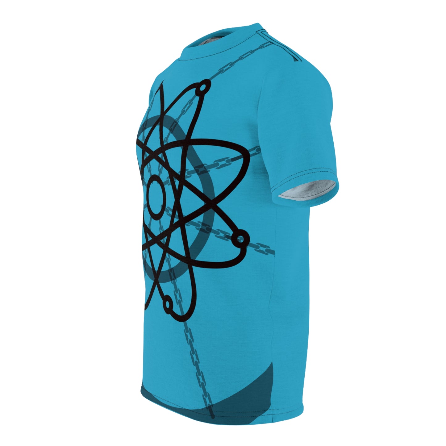 Atom Basket Blue Unisex Cut & Sew Tee (AOP)