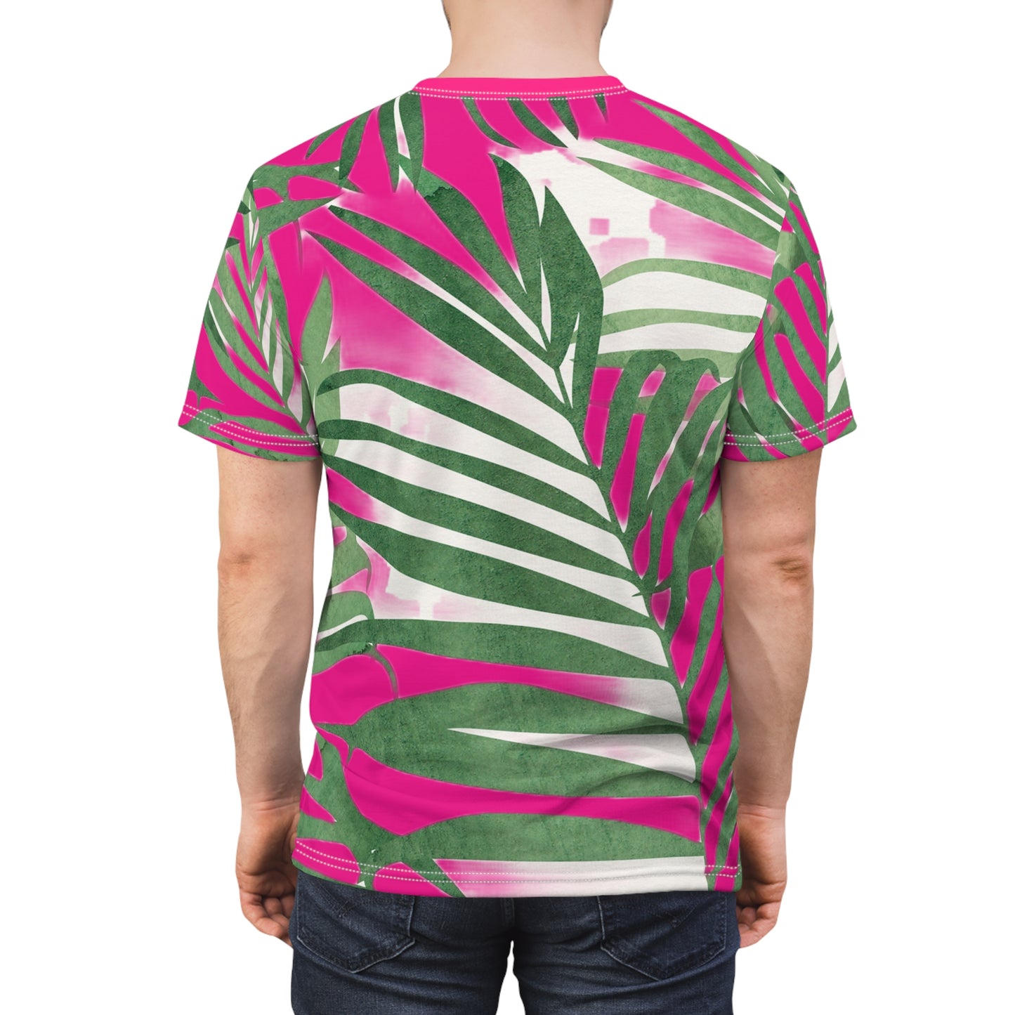 Pink Palm Unisex Cut & Sew Tee (AOP)