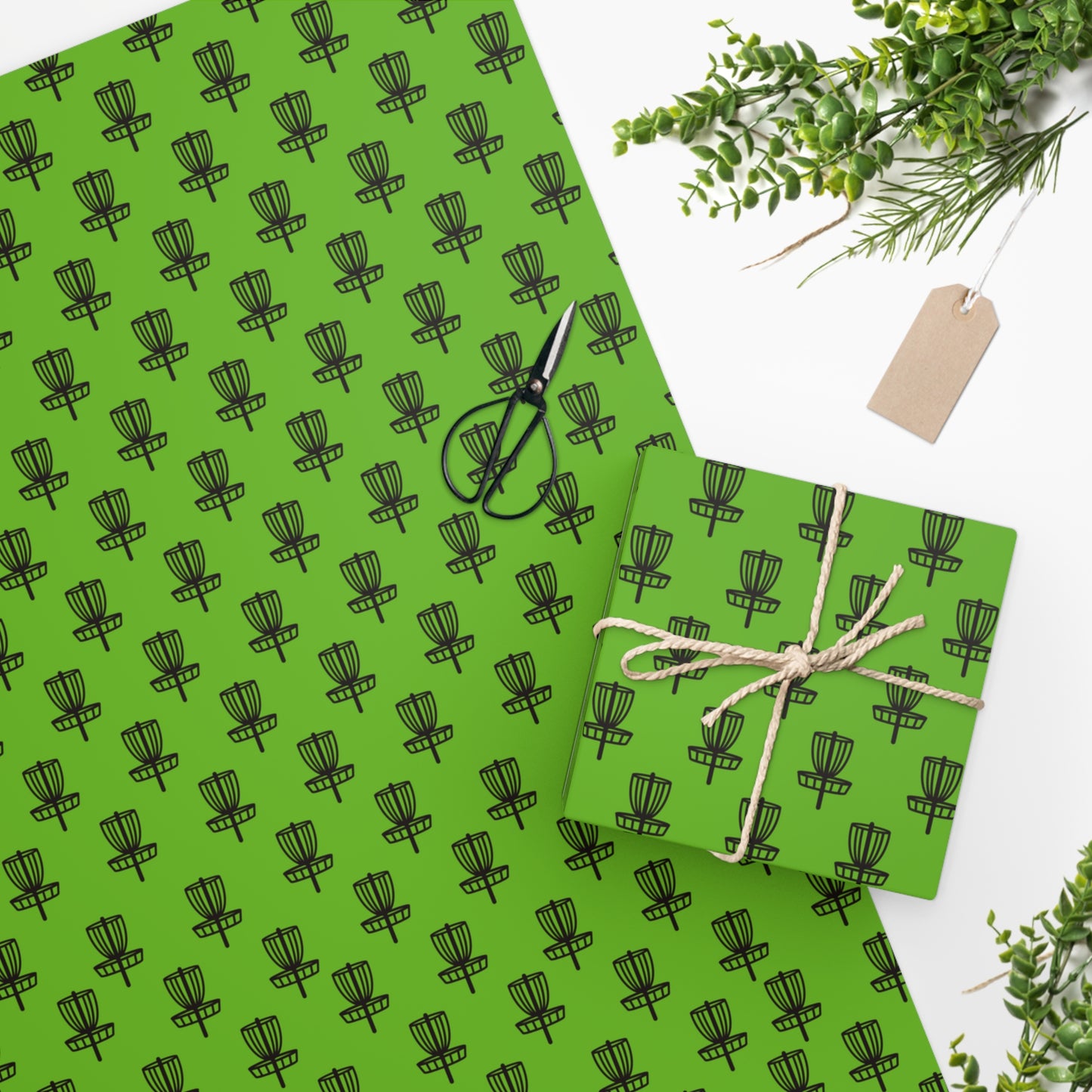 Wrapping Paper Black on Green