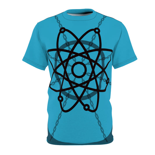 Atom Basket Blue Unisex Cut & Sew Tee (AOP)