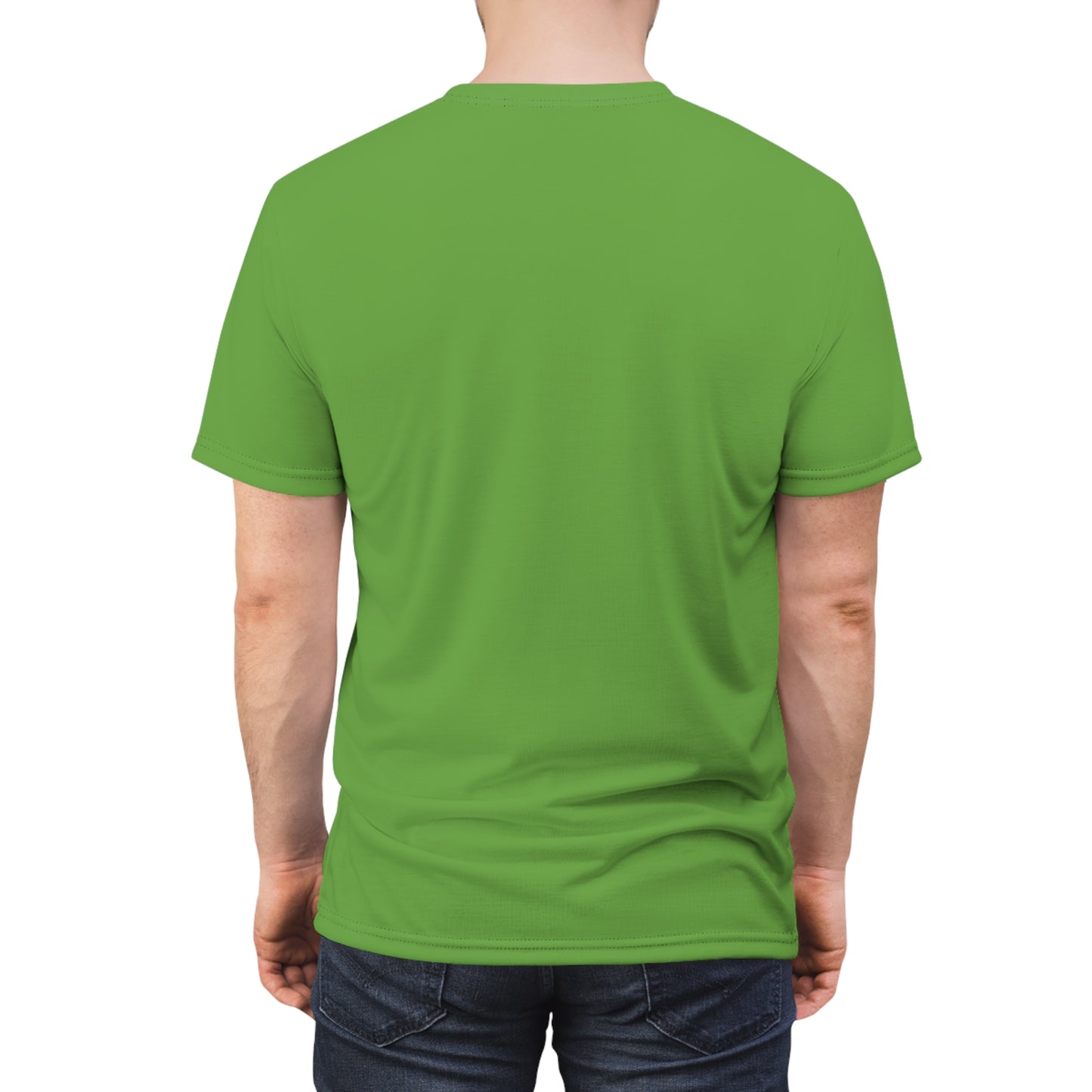 Atom Basket Green Unisex Cut & Sew Tee (AOP)